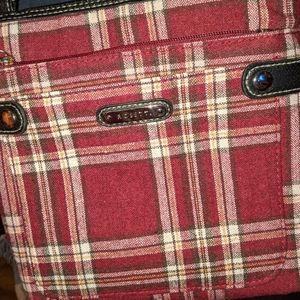 Red checkered purse